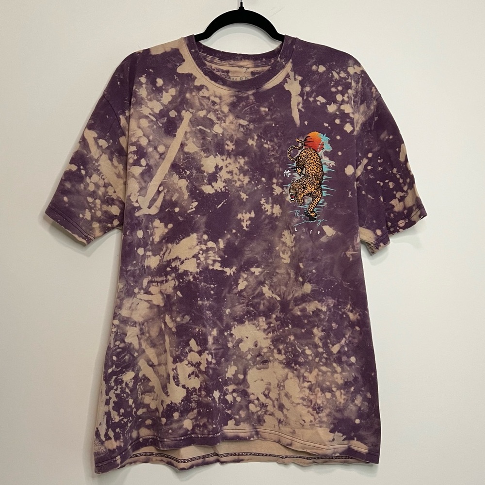 Vintage Skin & Bones Bleached Leopard T-shirt - Size L